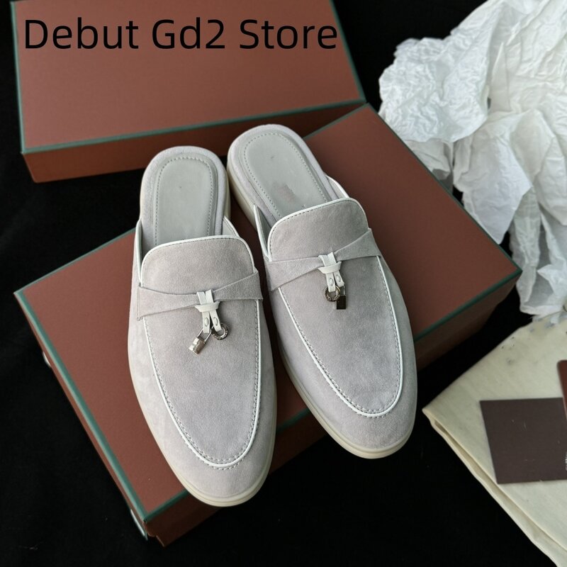 Top Quality 2024 New Lefu Shoes Italian Luxury Women's Summer Flat Shoes Fashion Casual Slippers Comfortable Commuter Shoes