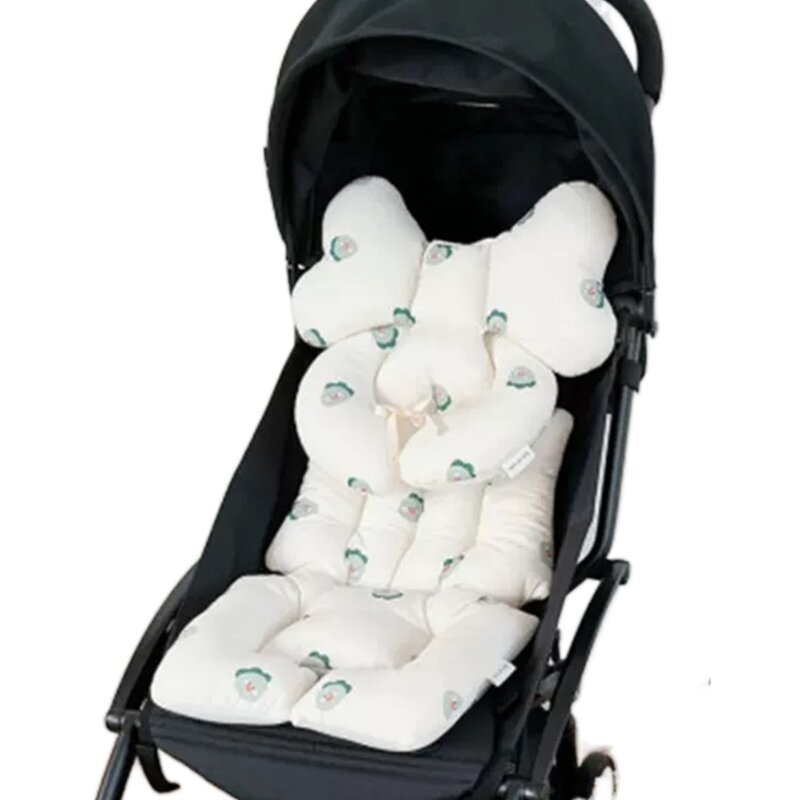 Kinderwagenkussen Gewatteerd zitkussen stof met Nech-steunset voor baby's H37A