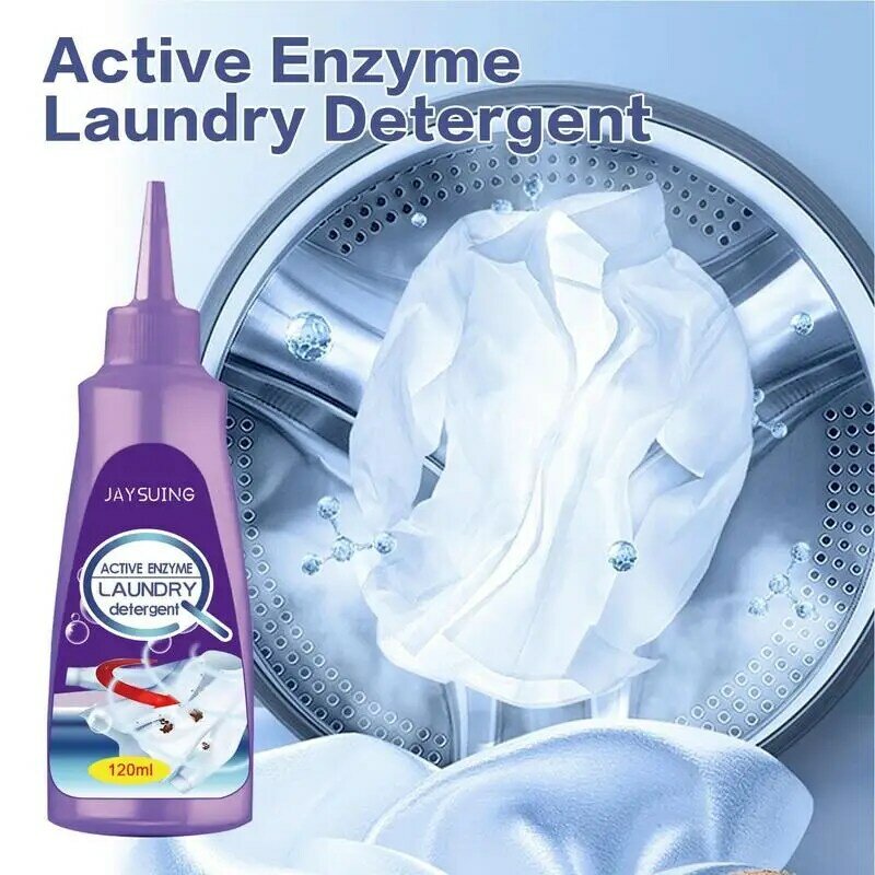 Penghilang noda cucian 120ml agen pembersih enzim aktif portabel untuk pakaian dalam Bra celana kaus perlengkapan pembersih rol