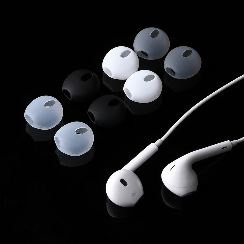 1Pair Silicone Fone de ouvido Capa Antislip Earbuds Dicas Caps para iPhone Airpods Eartip Earbuds Soft Fone de ouvido Cap Capa Ear pads