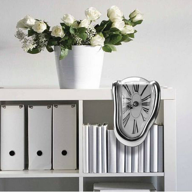 Horloge Murale de Style Salvador Dali déformé et Surréaliste, Décoration Cadeau pour Maison et Jardin, Nouveauté 2019
