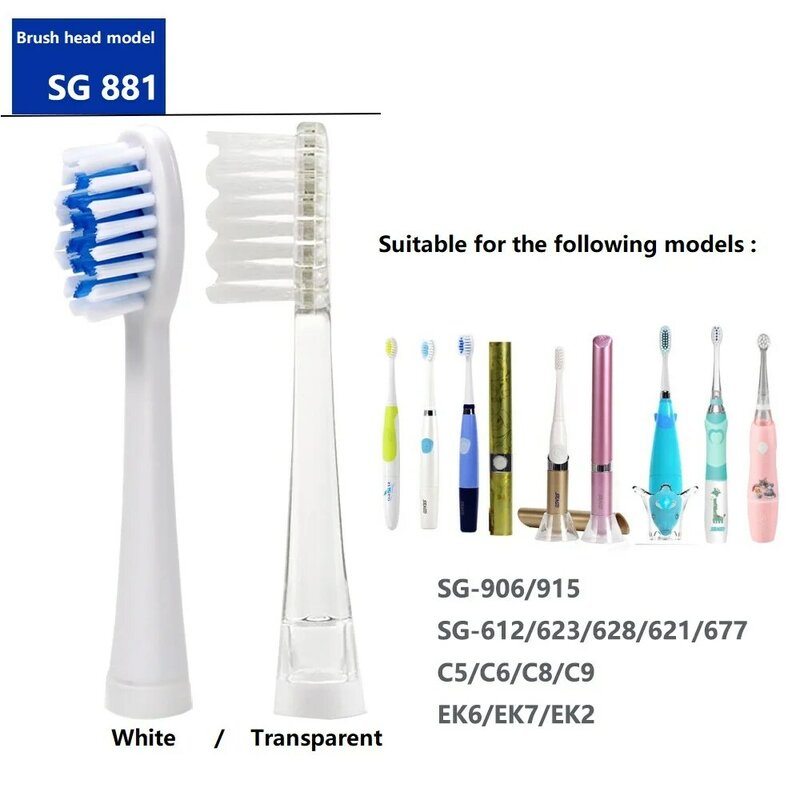 Têtes de brosse de rechange pour Seago SG-906/915,SG-612/623/628/621/677,C5/C6/C8/C9,EK6/EK7/EK2, tête de brosse à dents électrique, 4 pièces/paquet