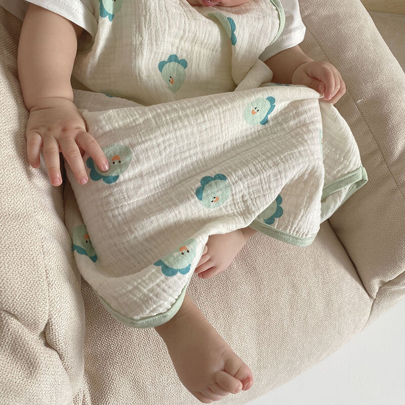 Kantong Tidur Bayi Rompi Tanpa Lengan Anak Baru Lahir Anti-tendangan Selimut Musim Panas Tipis Dua Lapisan Benang Katun
