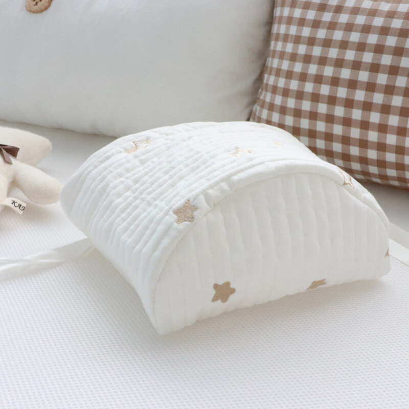 Bolsa colgante de algodón puro con dibujos animados para mesita de noche, bolsa pequeña bordada, acolchada, multifuncional, color blanco, novedad