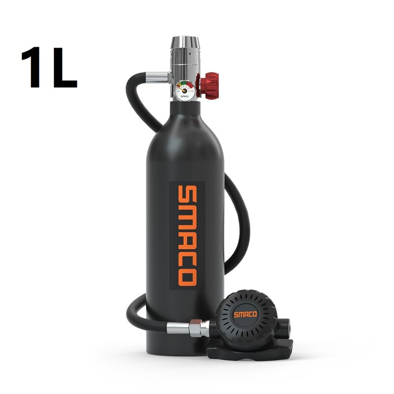 SMACO-1L емкость для подводного плавания, многоразовый Мини-резервуар для подводного плавания, портативный цилиндр для дайвинга, клапан постоянного давления, многоразовая бутылка пони