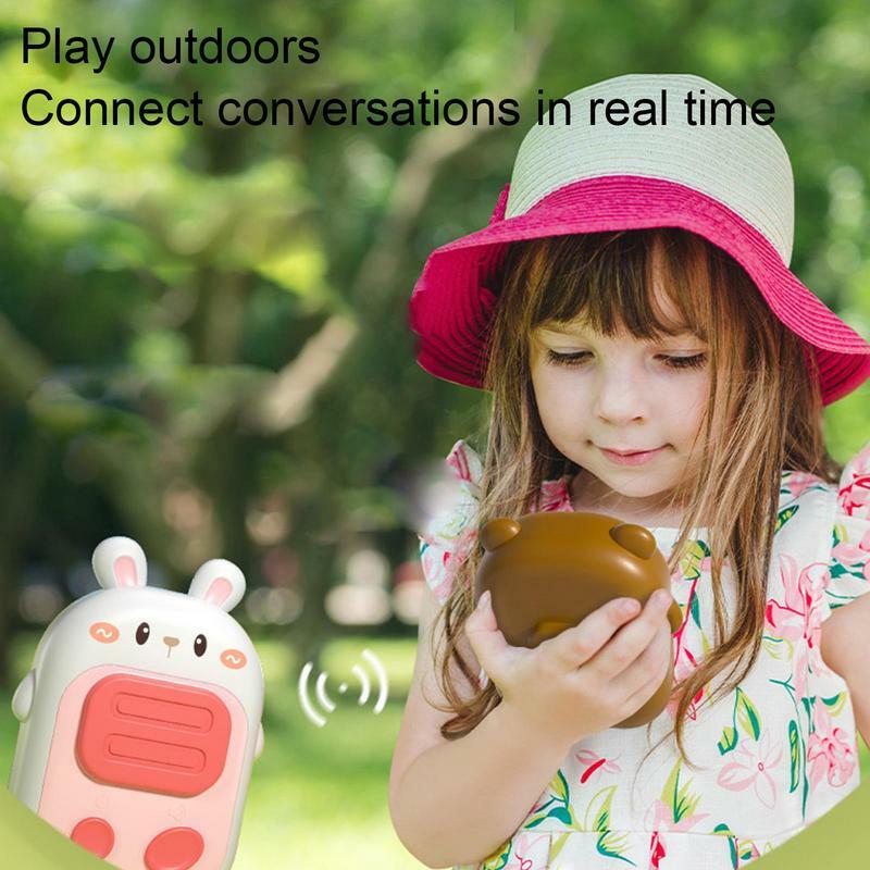 Toy Walkie Talkies 2PCS Wireless Mute Long Range Rechargeable Toddler Walkie Talkies Girl Walkie Talkies For Camping Hiking