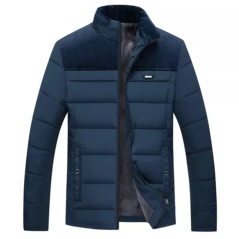 Herren Plüsch verdickt Parkas Winter Stand Kragen Jacke Mode Herren Parker Mantel warmen dicken Reiß verschluss Mantel gepolsterten Mantel für Männer