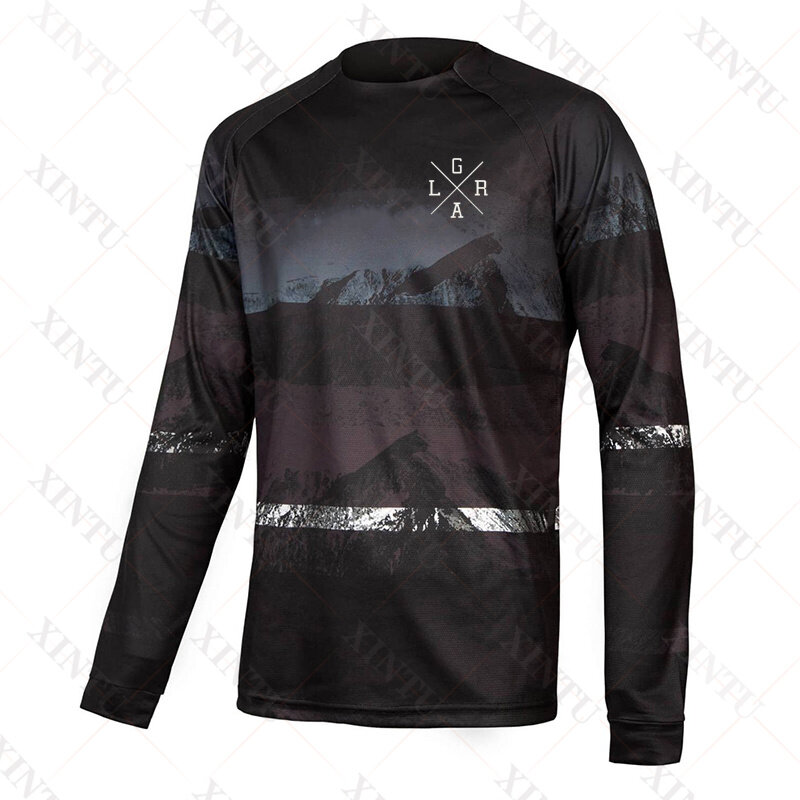 Kaus Lengan Panjang Pria Pengendara Longgar Kaus Bersepeda Mtb Pakaian Sejuk BMX Downhill Camiseta Motocross Mx Enduro