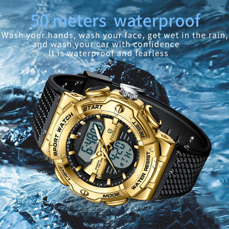 LIGE Watch For Men FOXBOX Top Brand Luxury Men Watch Fashion 50M Waterproof Military Quartz Wristwatches Relogio Masculino+BOX