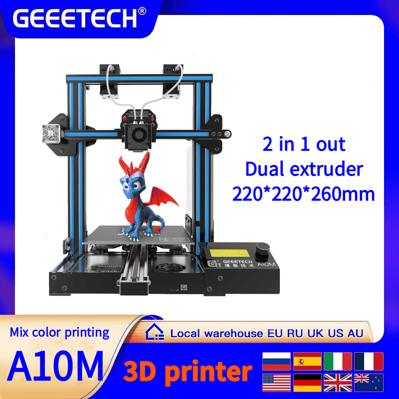 Geeetech A30T duża drukarka 3d wielokolorowy 3 wytłaczarka podwójna oś z, 320*320*420, wysoka precyzja szybki montaż drukarki 3d DIY kit
