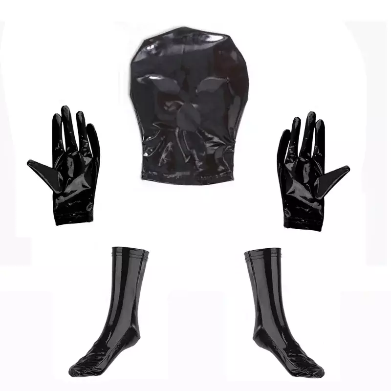 Pria seksi kulit imitasi Catsuit PVC lateks Bodysuit ritsleting terbuka selangkangan lateks jumpsuit lateks Bodysuit Erotis