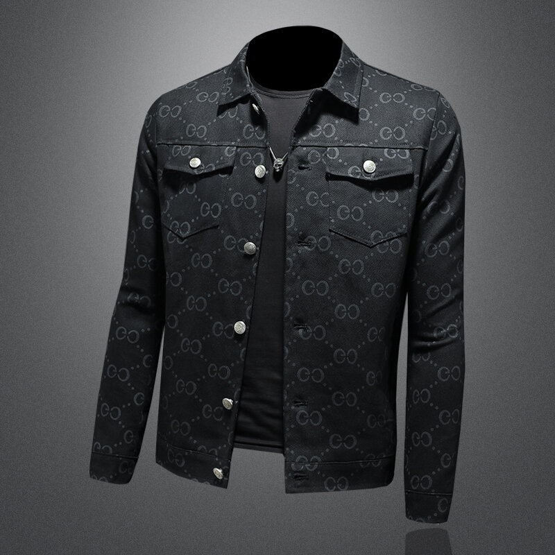 High-Quality Men's Jacket with Exquisite Fabric and Unique Design for a Stylish and Comfortable Look Black lapel jacket
