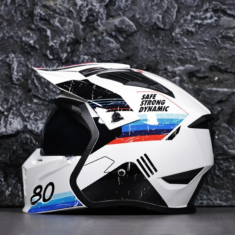 ORZ 오토바이 라이딩 헬멧 남녀공용, 오토바이 조합 풀 헬멧, 풀 풀 헬멧, 풀 헬멧, 사계절, 범용 레트로