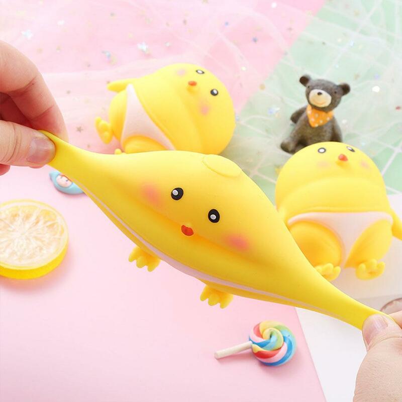 Squeeze Animal Toy para crianças, frango, Fidget sensorial, confortável, estresse, lavável, desenhos animados, presentes, E4t8