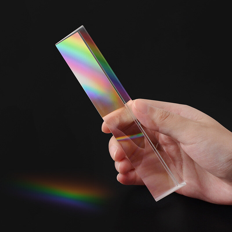 Prisma de vidrio óptico, equipo experimental de enseñanza de fotografía arcoíris, lente óptica, espejo de rombos