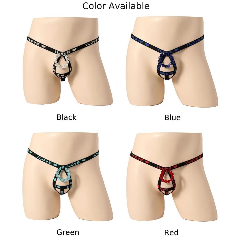 Men Sexy Sissy G-string Ring Low Waist T-Back Briefs Gay Underwear Bikini Panties Seduction Hollow Out Underpants Erotic Lingeri