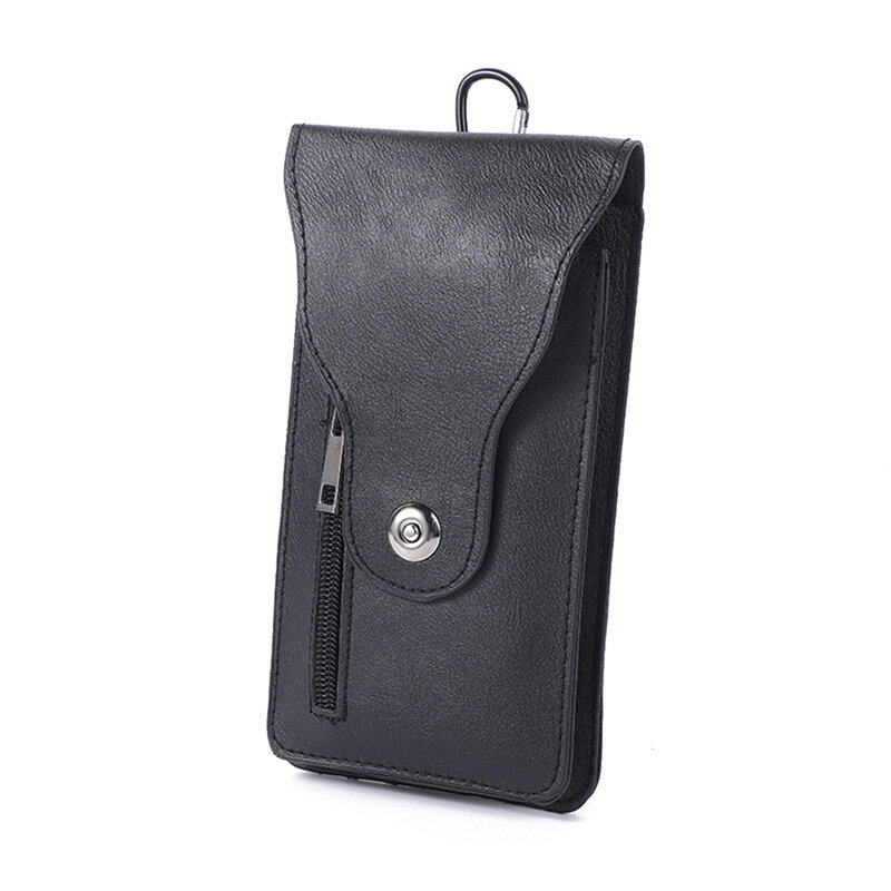 Men Cellphone Bag Mobile Phone Pouch Belt Clip Waist Wallet PU Mobile Case Casual Mobile Phone Waist Pack