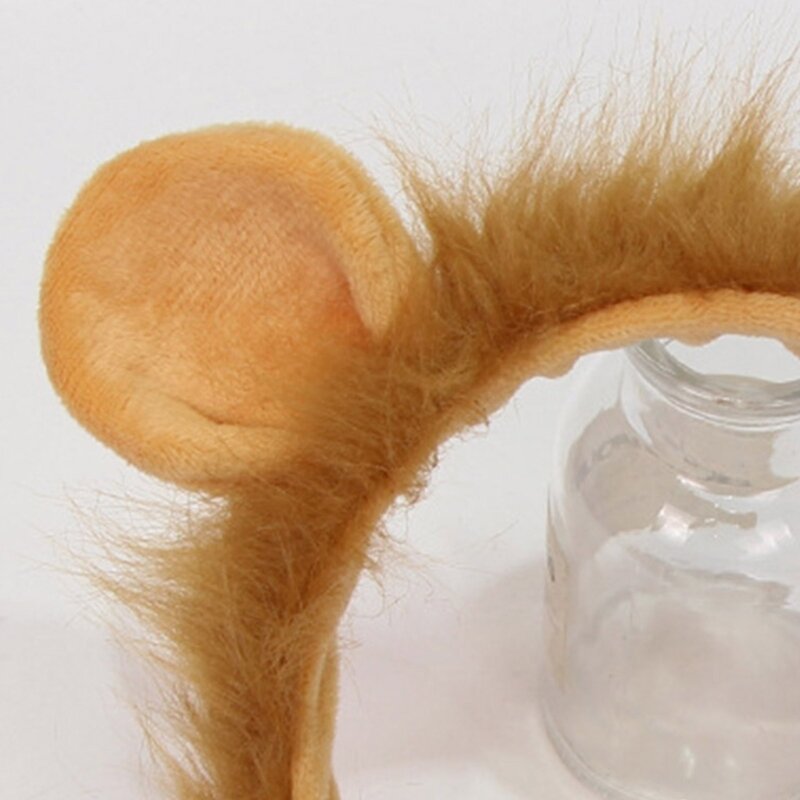 Ikat kepala telinga singa karnaval lucu ikat rambut mewah dekorasi rambut pesta kartun lucu