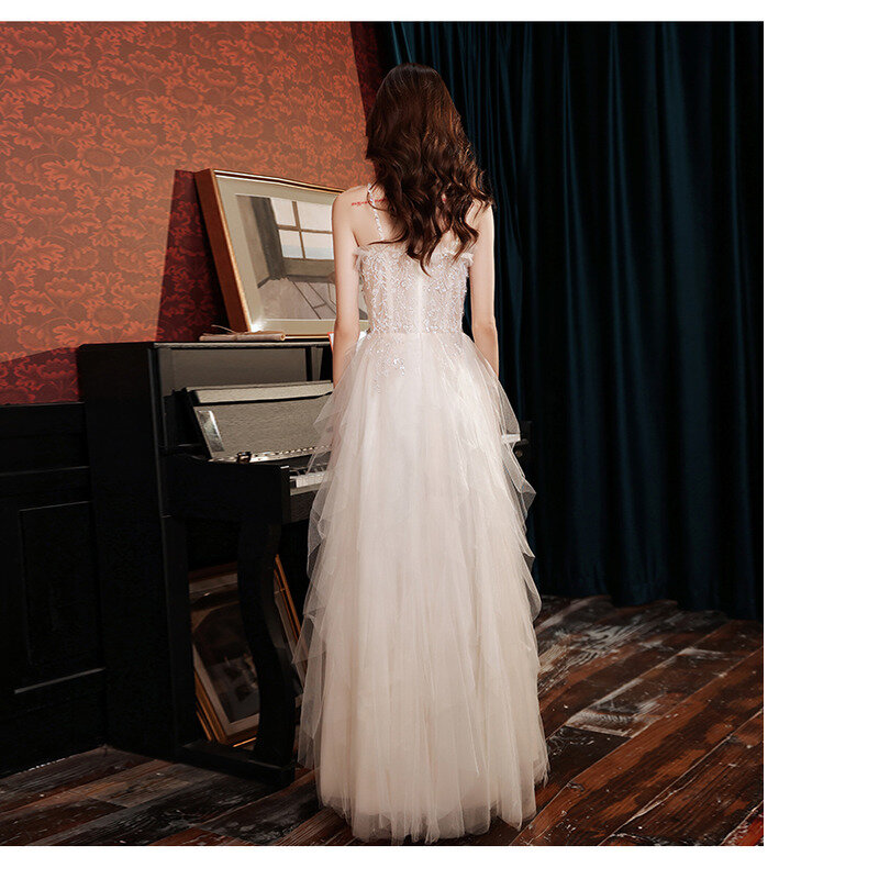 Gaun malam Suspender wanita, Gaun kecil pembawa pengantin untuk perempuan, Seleb online pernikahan, pengiring pengantin 2024