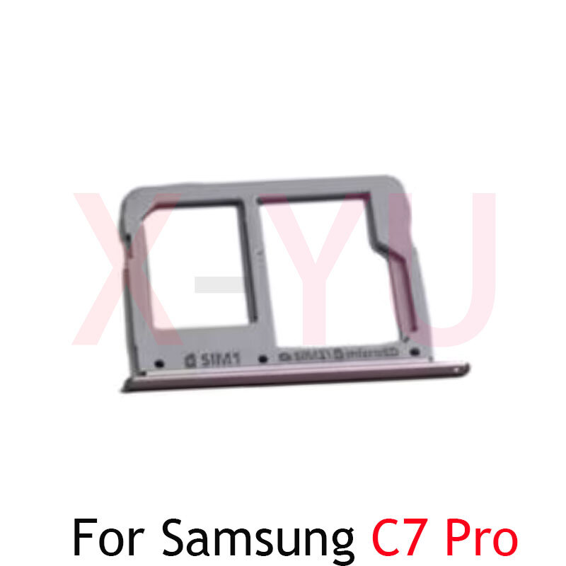 Soporte de bandeja de tarjeta SIM para Samsung Galaxy C5, C7, C8, C9 Pro, C7 +, adaptador de ranura, piezas de reparación de repuesto, 10 unidades
