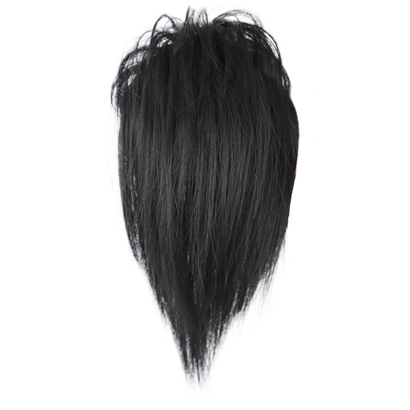 New Models Women's Hair Circle Big Gripper Chicken Nest Meatball Head Short Straight Hair Ponytail Wig Daily Matching