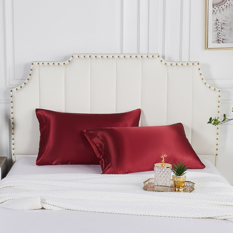 Funda de almohada de seda 100% para decoración del hogar, funda de almohada de satén sedoso, de belleza, cómoda