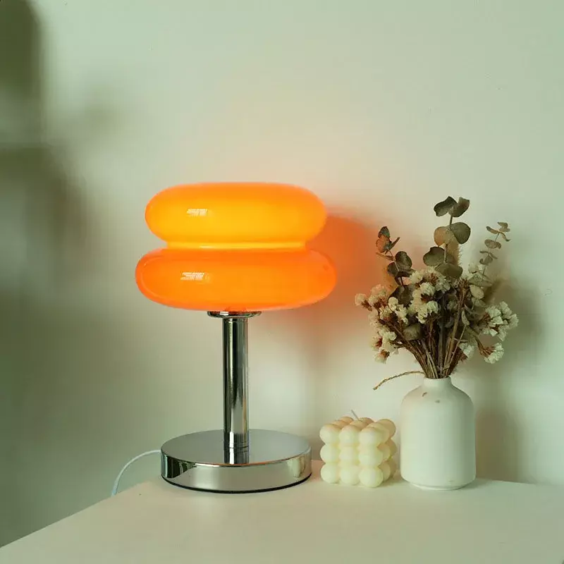 Creative Macaron Glass Table Lamps USB Plugs Bedroom Bedside Dimming Reading Desk Lamp Living Room Decoration Atmosphere Light