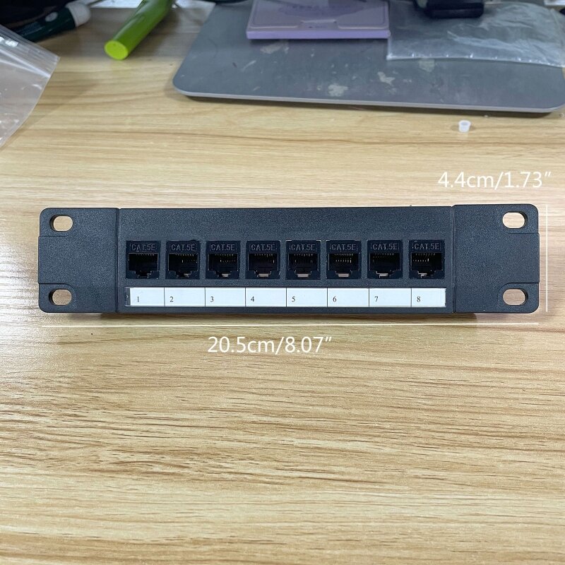 Patch Panel 8 Port CAT5e with Inline Keystone 10G Pass-Thru Coupler Patch Panel Dropship