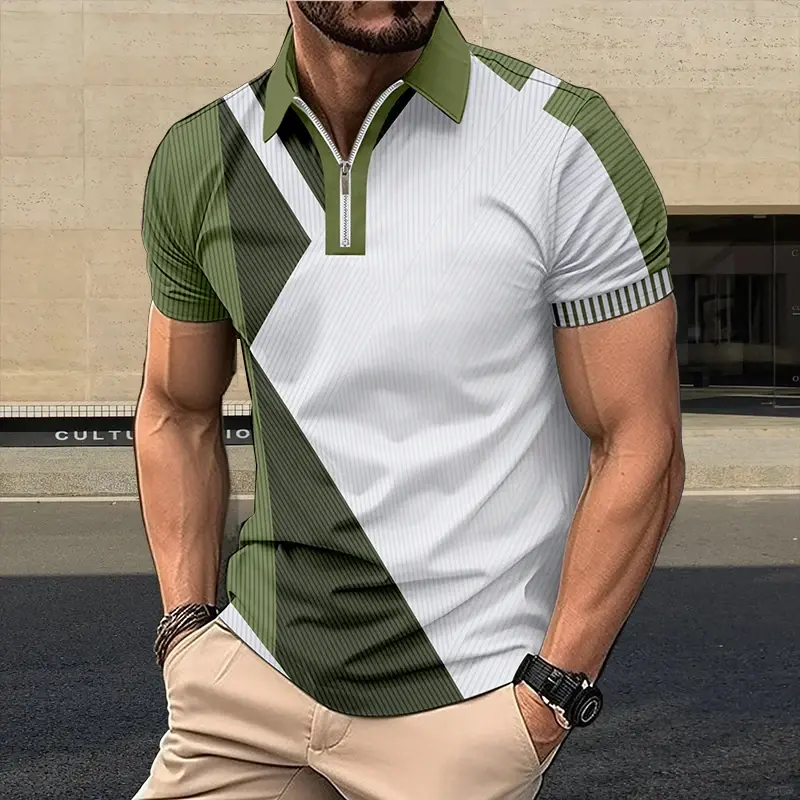Polo de verano para hombre, camiseta de manga corta transpirable de color sólido de alta calidad, camisa de negocios que absorbe el sudor