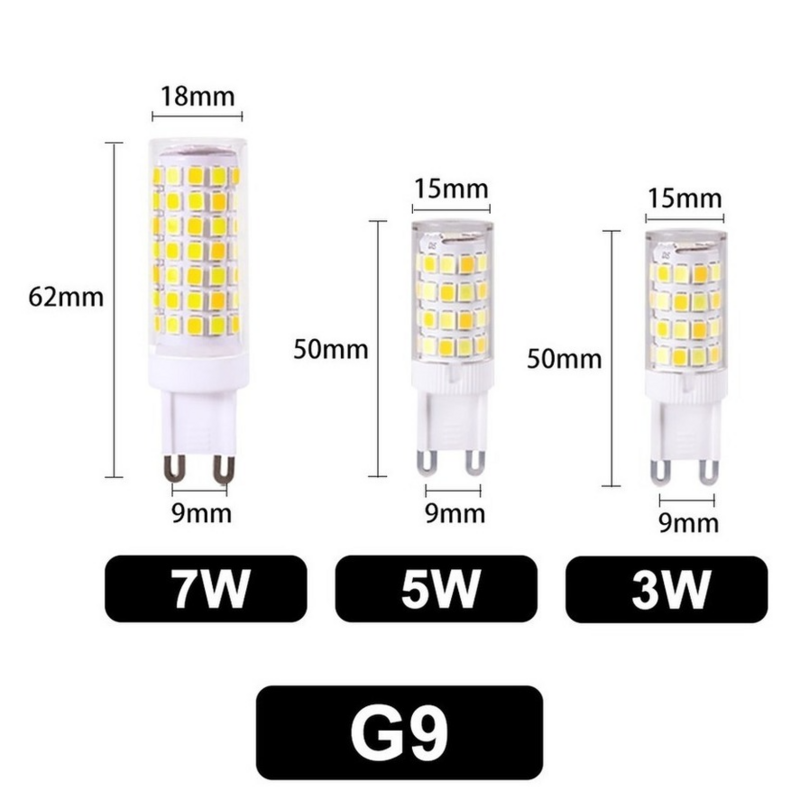 PwwQmm LED G9 الذرة مصباح AC220V 7 واط 5 واط 3 واط السيراميك SMD2835 LED لمبة دافئة/باردة الأبيض الأضواء استبدال ضوء الهالوجين