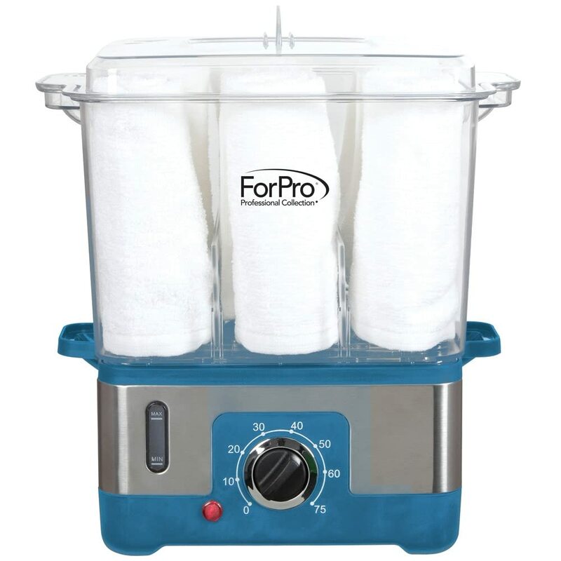 ForPro Professional Collection Steamer handuk panas Premium XL, 50% kapasitas lebih besar, menampung 9 handuk wajah, pemanasan cepat