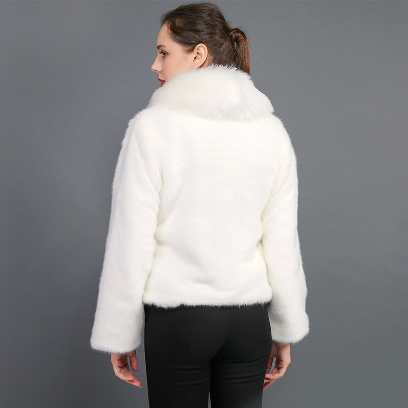 Autumn New Imitation Mink Fur Short Women's Imitation Fur Fox Fur Collar Rabbit Fur Short Coat Fur Coat