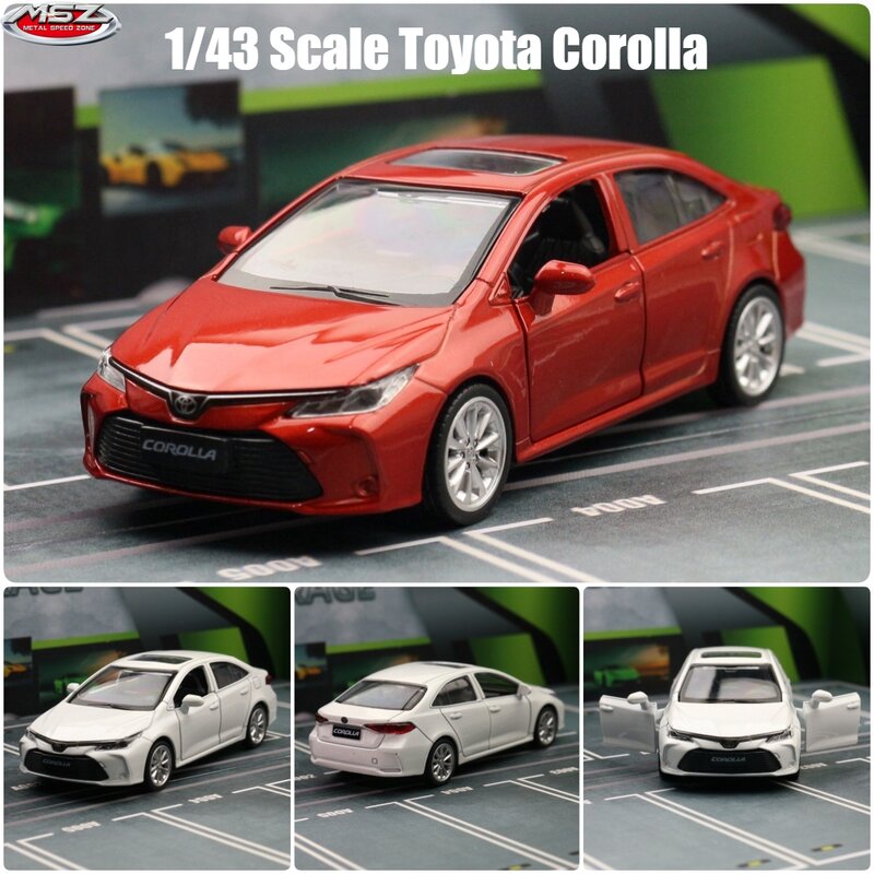 1/43 Toyota Corolla Hybride Speelgoedauto Voor Kinderen Diecast Metalen 1:43 Miniatuur Model Terugtrekken Educatieve Collectie Cadeau Jongens