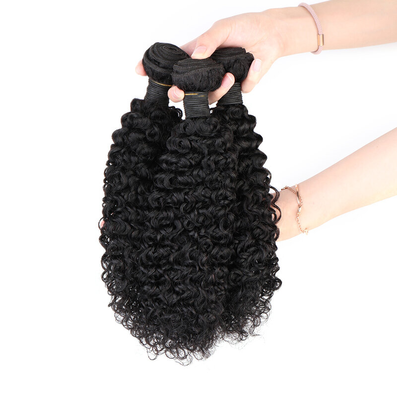 Brazilian Kinky Curly Bundles 100% Virgin Jerry Curl Human Hair Bundles Remy Mongolian Curl Human Hair Weave Bundles for Women
