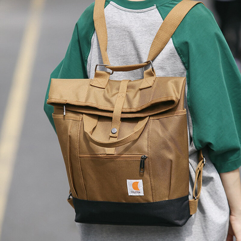 Водостойкий воск Оксфордский походный рюкзак, уличная дорожная сумка, противокражный компьютерный рюкзак, ретро свернутый рюкзак, сумка унисекс