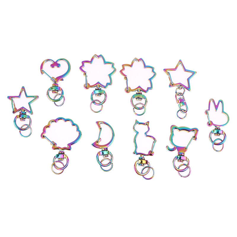 سلسلة مفاتيح جذابة بقوس قزح مع مشبك جراد البحر ، حلقة مفاتيح ، قطة ، قمر ، نجمة ، قلب ، حلقة مفاتيح تصنعها بنفسك ، صناعة مجوهرات للحقائب ، إكسسوارات ، 5-
