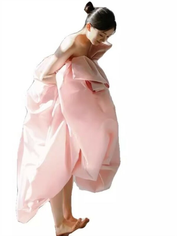 Festa di compleanno piccolo vestito leggero lusso nicchia abito da mattina da sposa rosa tubo Top