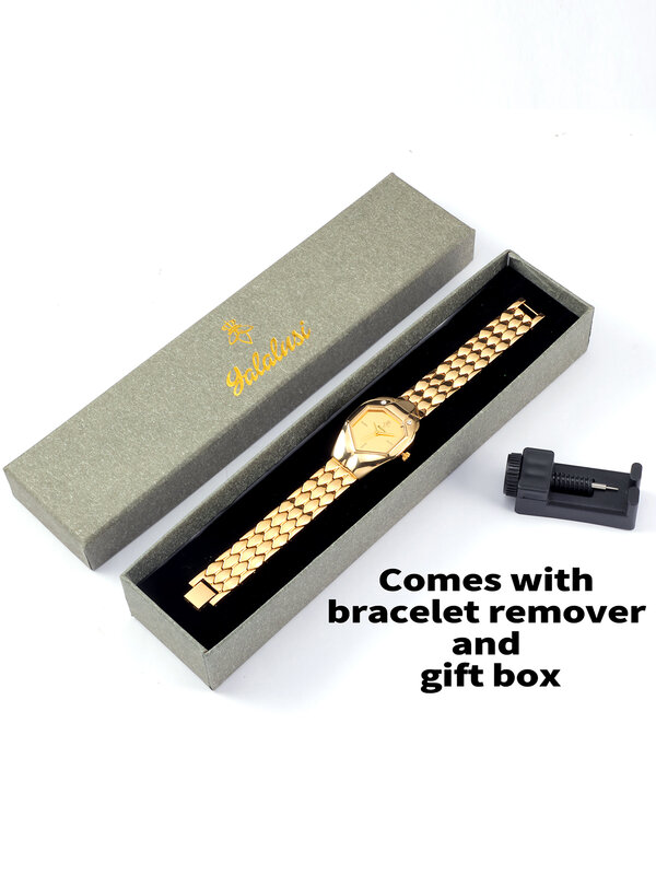 YaLaLuSi marka klasyczne gorąco sprzedające się zegarki damskie złote kryształowe diamenty luksusowe pudełko zmywacz do zegarków damski prezent jonowe złocenie