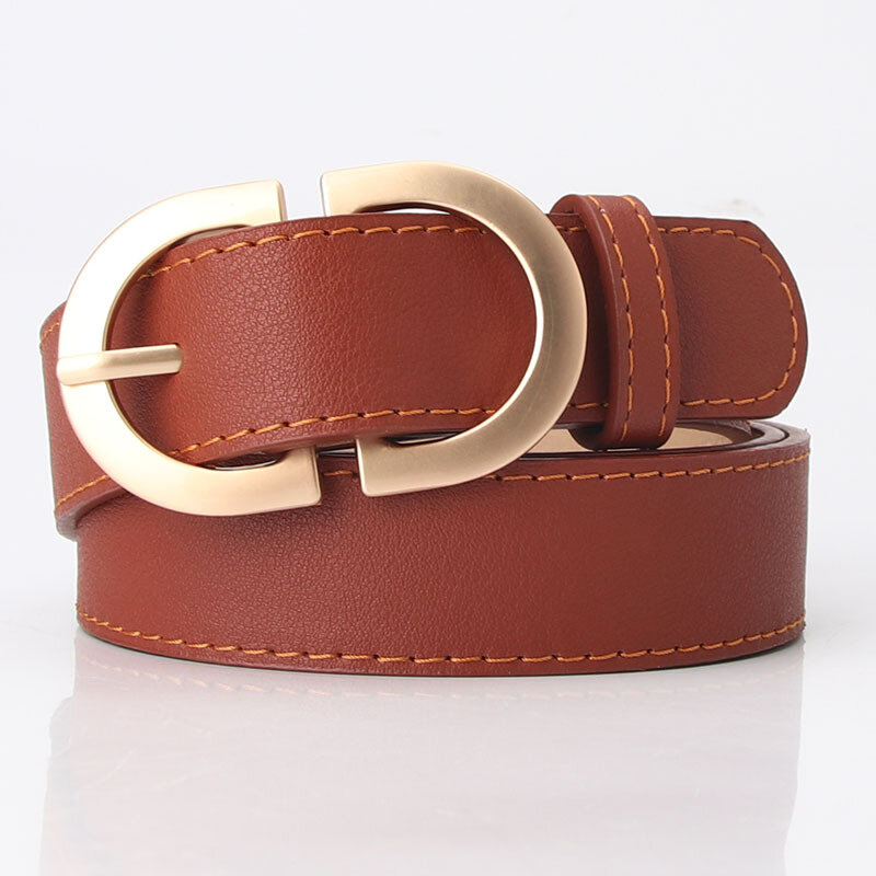 Cinturón de cuero genuino para mujer, correa de diseñador de alta calidad con hebilla, L130