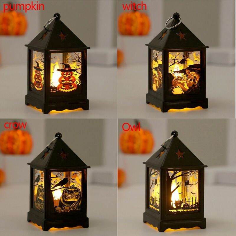 Lampu angin LED Halloween, ornamen Halloween, lampu angin kreatif, dekorasi portabel, lampu labu