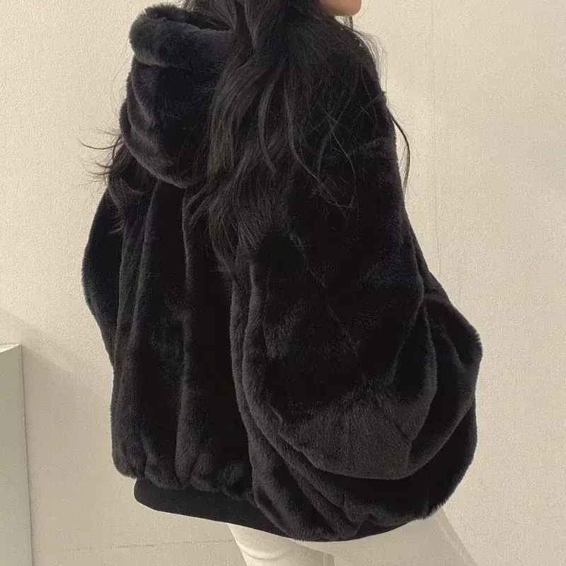 Chaqueta de algodón con capucha de estilo coreano para mujer, abrigo grueso de terciopelo, ropa de lana de cordero, invierno, nuevo