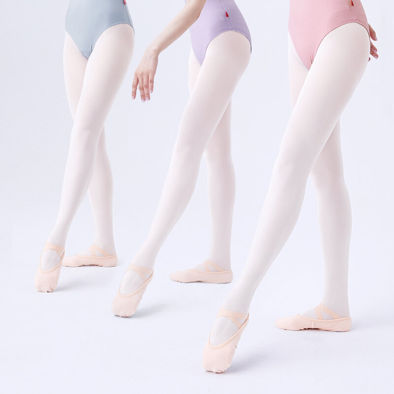 Girls Women Footed Ballet Tights Dance Pantyhose Ballet Dance Stockings Microfiber Beige Seamless Leggings 80D 90D