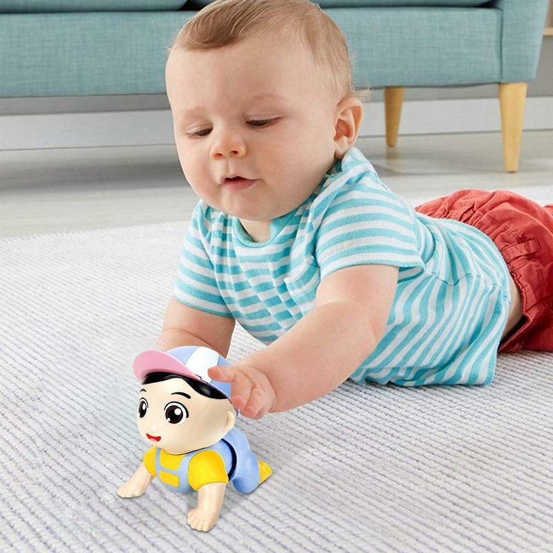 Neonato Crawling Boy Toys Cute Electric Doll giocattoli educativi divertente Musical Crawl Toy forniture per neonati per bambini oltre 3