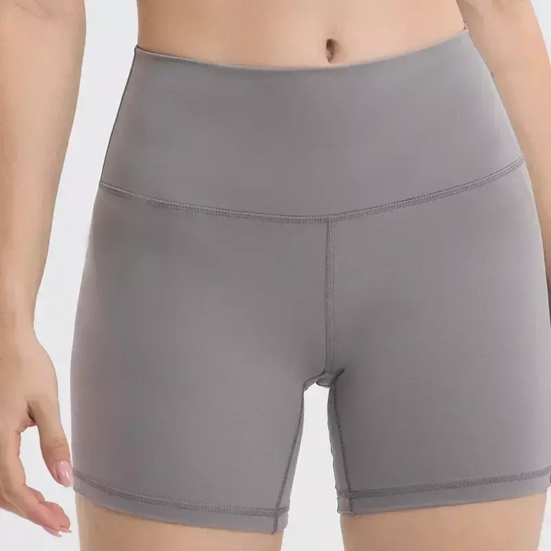 LU Align-pantalones cortos deportivos de cintura alta para mujer, Shorts transpirables de secado rápido para correr, Fitness, entrenamiento, Yoga, ciclismo, 4"