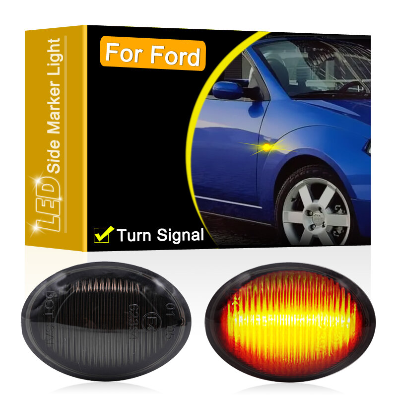 Luz LED de intermitente para Ford KA, marcador de guardabarros lateral impermeable con lente ahumada, para modelos 2008, 2009, 2010, 2011, 2012, 2013, 2014, 2015 y 2016