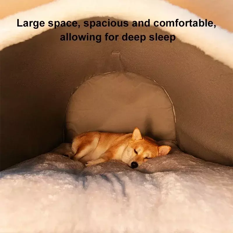 Большая собачья будка теплый зимний домик для собаки коврик Съемная моющаяся кровать для собак гнездо для глубокого сна палатка для средних крупных собак товары для дома