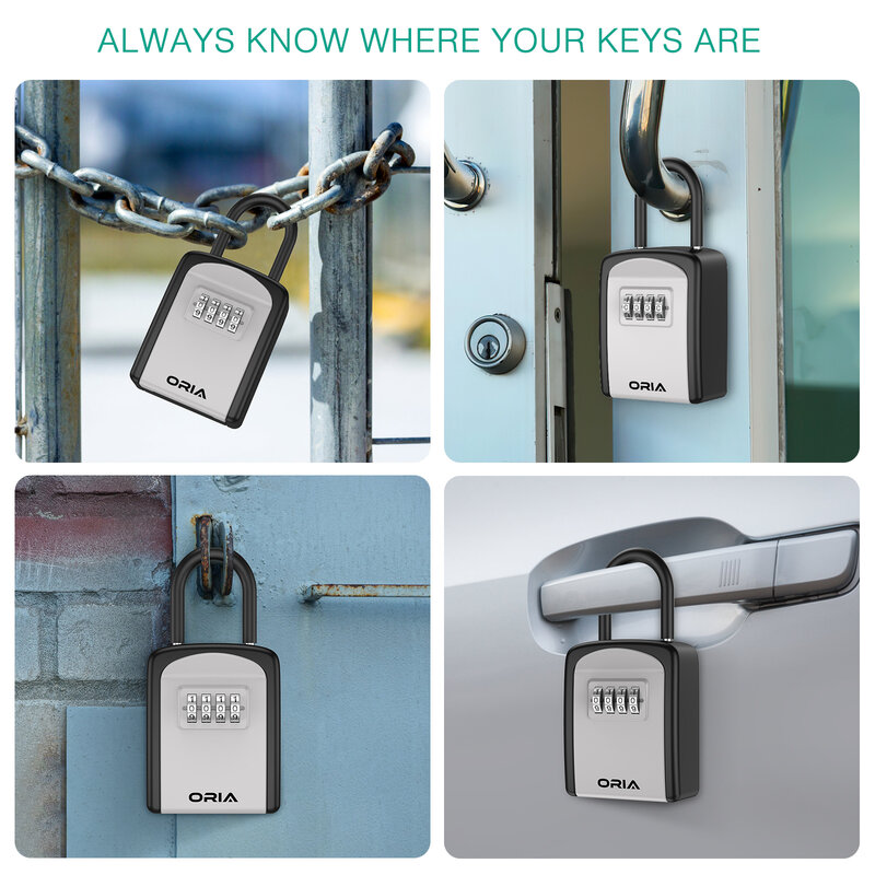 New 2PCS Outdoor Password Key Box Waterproof Key Safe Lock Box Key Code Box Key Storage Lock Box 4 Digit Combination Boxs