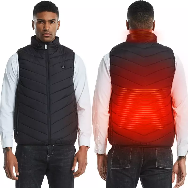 13/11 Areas Heated Vest Men Jacket Heated Winter Womens Electric Usb Heater Tactical Jacket Man Thermal Vest Body Warmer Coat6XL