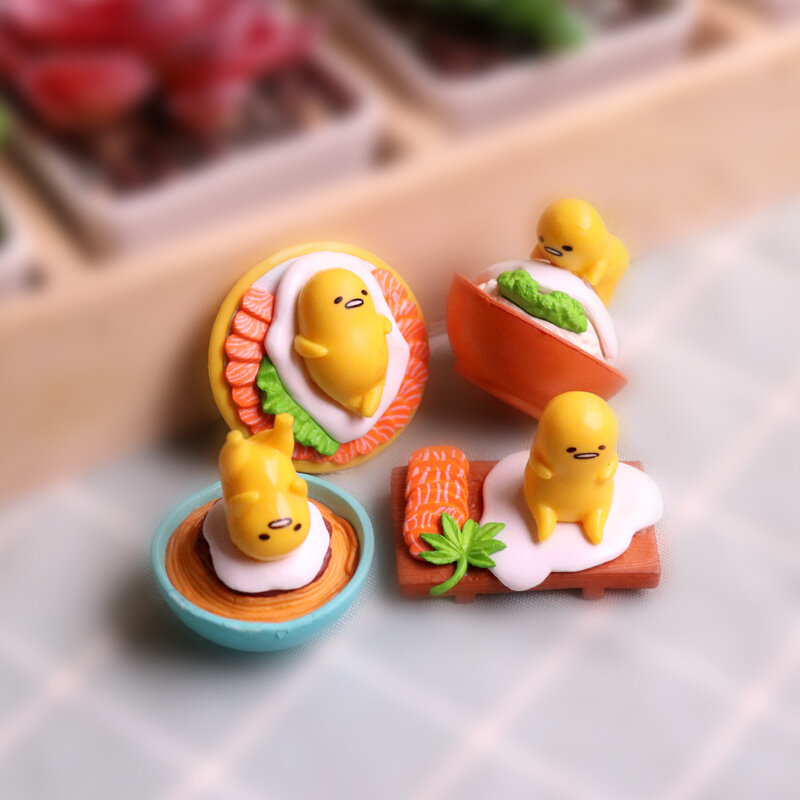 Oeufs paresseux jaune d'anime japonais Gudetamas pour enfants, petite boîte ennemi Figurines, beurre, Auckland, décoration de table et de voiture, cadeaux