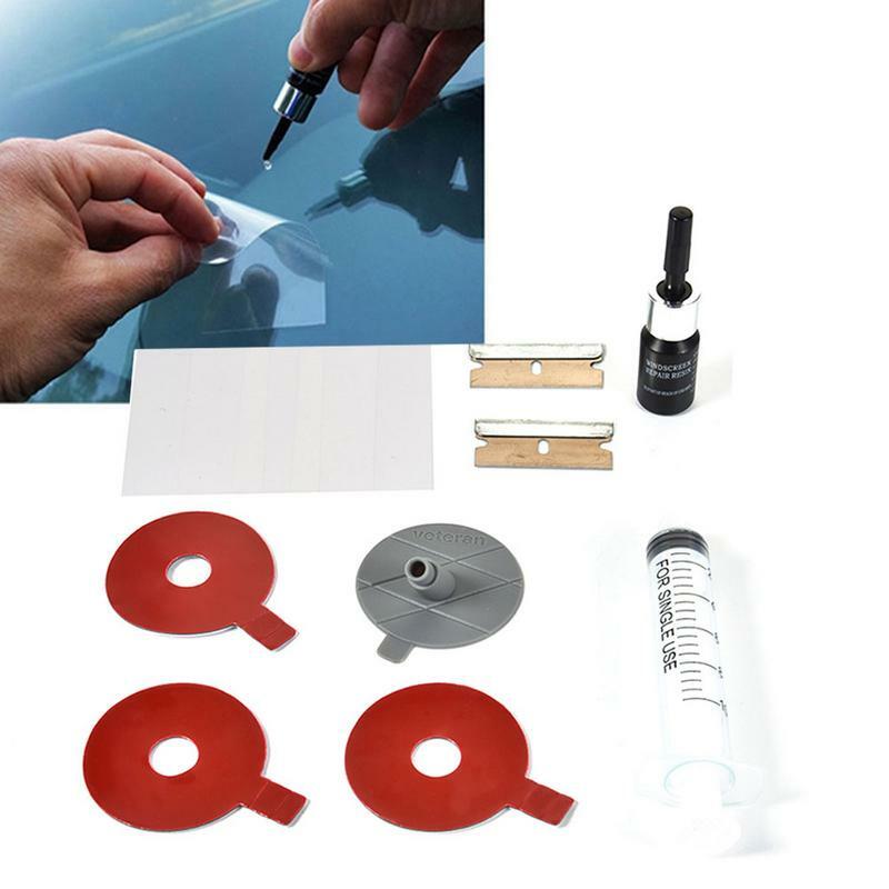 13pcs/set DIY Car Windshield Repair Kit Tools Auto Glass Windscreen Repair Set Give Door Handle Protective Decorative Stickers